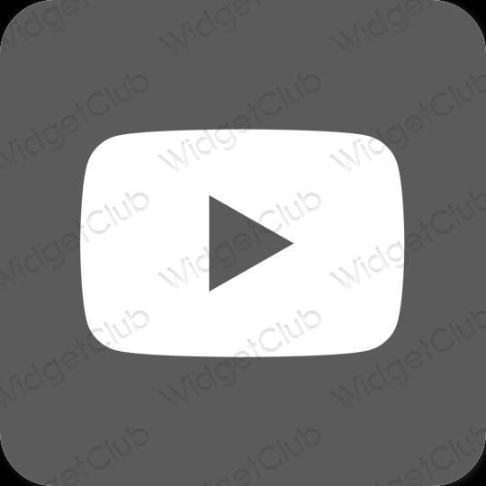 Estético cinzento Youtube ícones de aplicativos