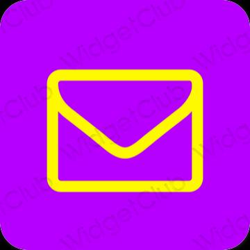Estetsko neon roza Mail ikone aplikacij