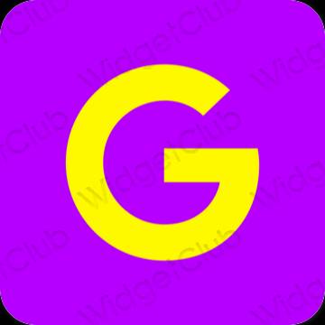 Esteettinen violetti Google sovelluskuvakkeet