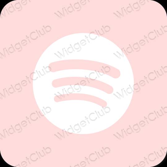 Estetik merah jambu pastel Spotify ikon aplikasi
