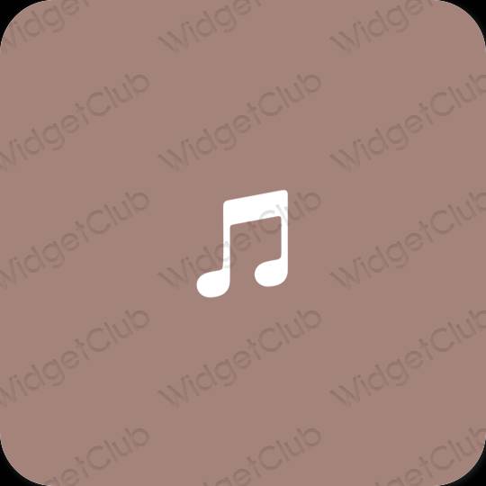 Estetyka brązowy Music ikony aplikacji