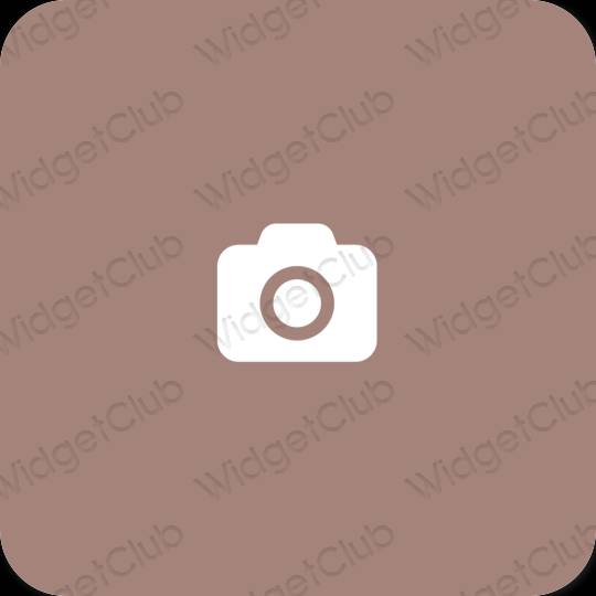 Естетичен кафяво Camera икони на приложения