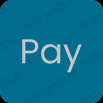 Estetsko modra PayPay ikone aplikacij
