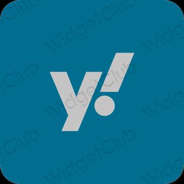 Estetický modrý Yahoo! ikony aplikací