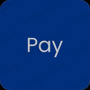 Estetinis mėlyna PayPay programėlių piktogramos