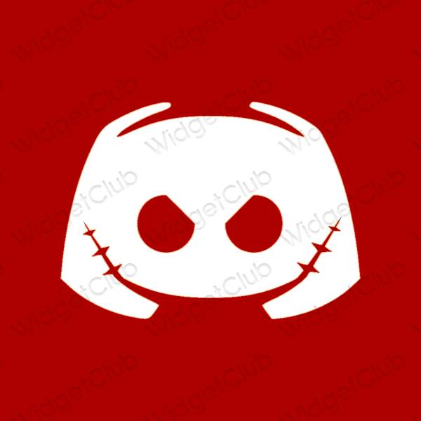 Esztétika piros discord alkalmazás ikonok