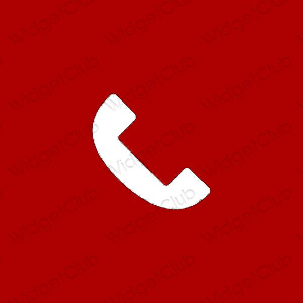 Estetický Červené Phone ikony aplikací