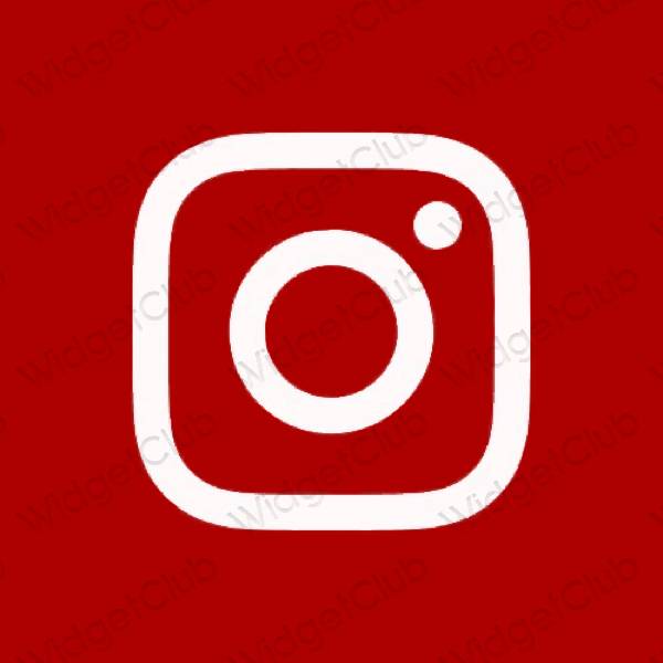 Αισθητικός το κόκκινο Instagram εικονίδια εφαρμογών