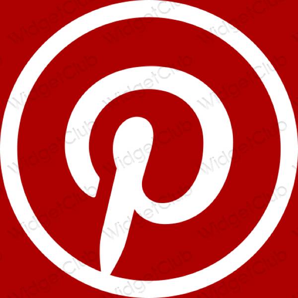 Αισθητικός το κόκκινο Pinterest εικονίδια εφαρμογών