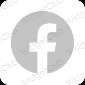 эстетический серый Facebook значки приложений