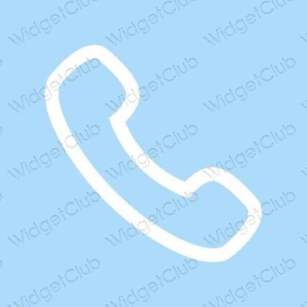 Estetsko pastelno modra Phone ikone aplikacij
