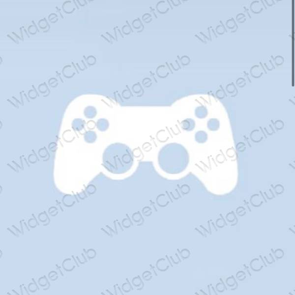 Estetický pastelově modrá Game ikony aplikací