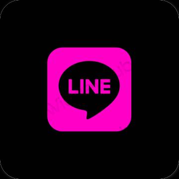 Estetski crno LINE ikone aplikacija