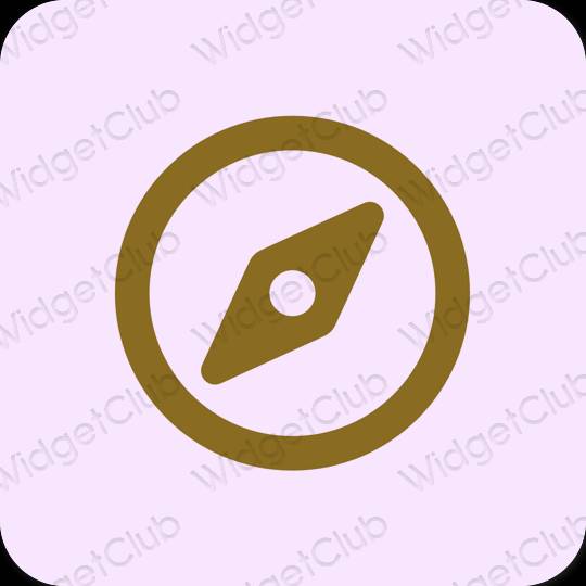 Estético púrpura Safari iconos de aplicaciones