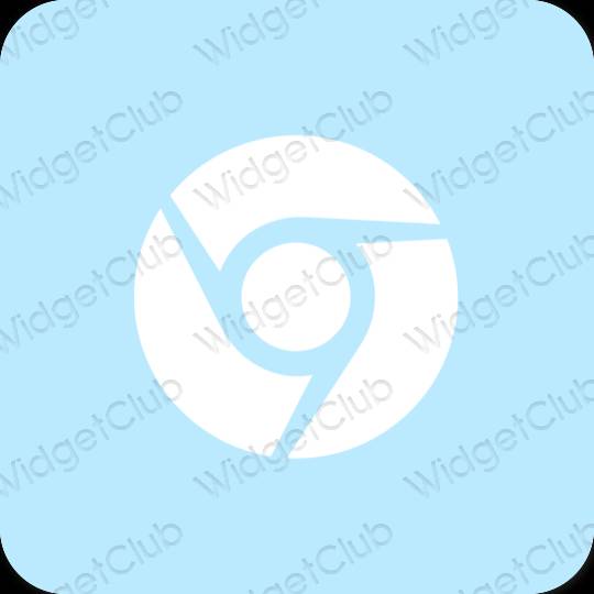 Estético azul pastel Chrome iconos de aplicaciones