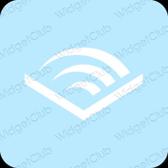 Æstetisk pastel blå Audible app ikoner
