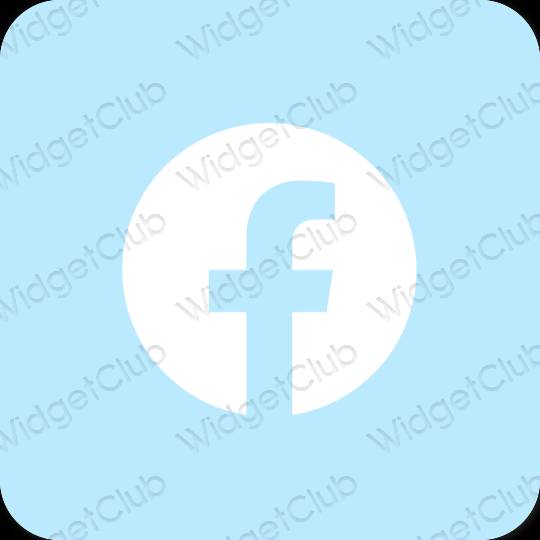 אֶסתֵטִי כחול פסטל Facebook סמלי אפליקציה