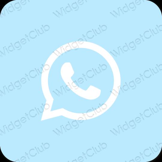 Estetický pastelově modrá WhatsApp ikony aplikací
