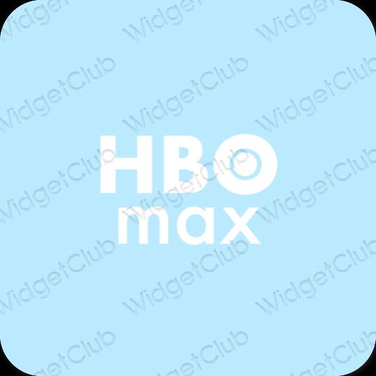 เกี่ยวกับความงาม สีฟ้าพาสเทล HBO MAX ไอคอนแอพ