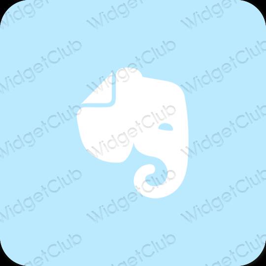 Естетски пастелно плава Evernote иконе апликација