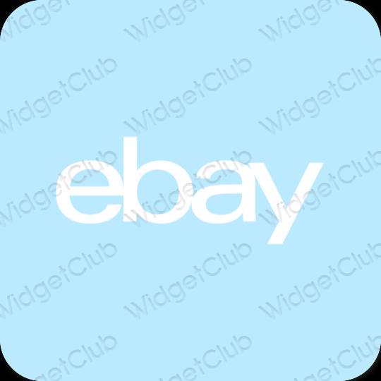 Esteettinen pastellinsininen eBay sovelluskuvakkeet