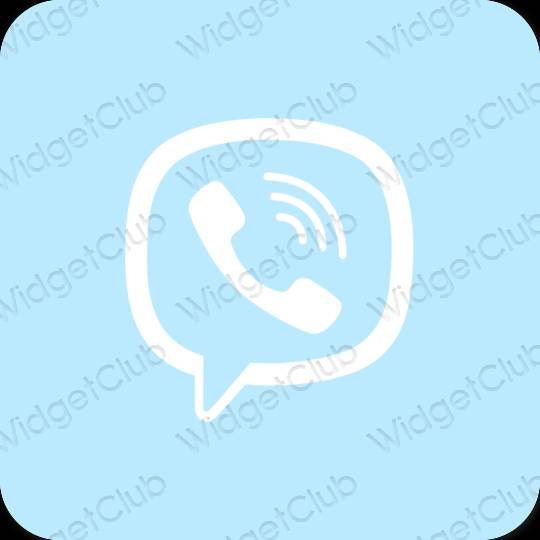 Estetisk pastellblå Viber app ikoner