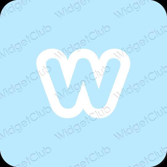 Estético azul pastel Weebly iconos de aplicaciones