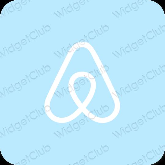 Estetické pastelovo modrá Airbnb ikony aplikácií