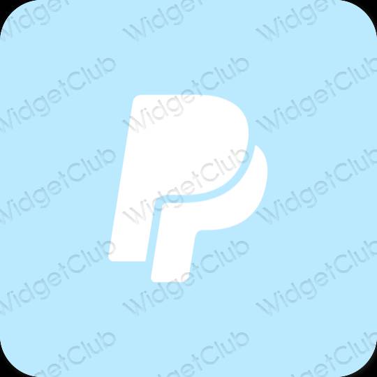Stijlvol pastelblauw Paypal app-pictogrammen