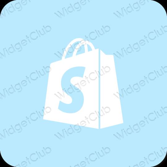 Aesthetic pastel blue Shopify app icons