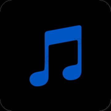 Estético negro Apple Music iconos de aplicaciones