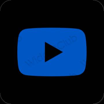 Estetic albastru neon Youtube pictogramele aplicației