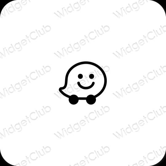 Estética Waze ícones de aplicativos