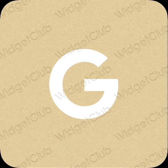 Ესთეტიური ყვითელი Google აპლიკაციის ხატები