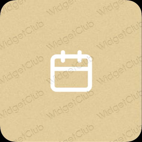 Естетичен жълто Calendar икони на приложения