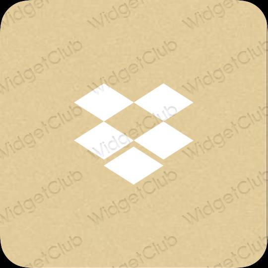 زیبایی شناسی رنگ زرد Dropbox آیکون های برنامه