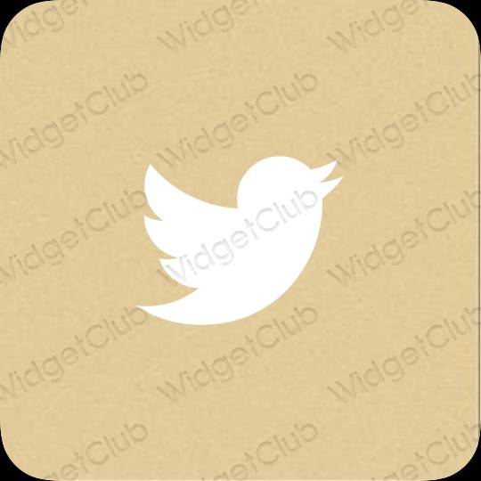 审美的 黄色的 Twitter 应用程序图标