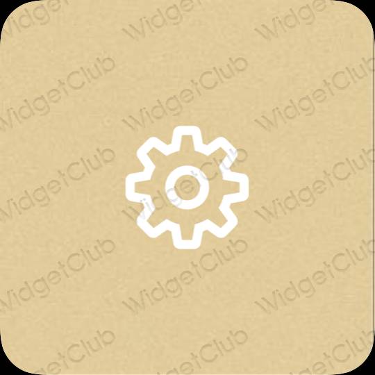 Aesthetic yellow Settings app icons