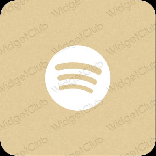Ესთეტიური ყვითელი Spotify აპლიკაციის ხატები