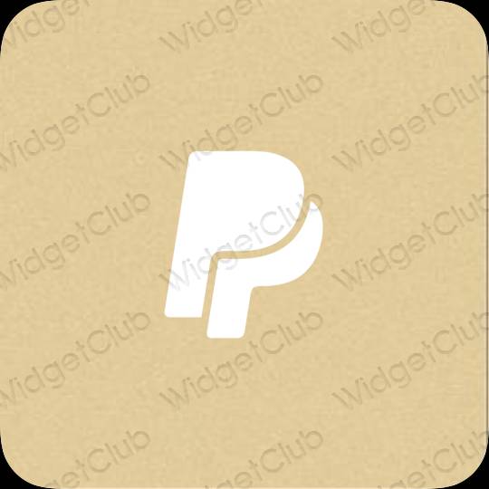 Estetické žltá Paypal ikony aplikácií