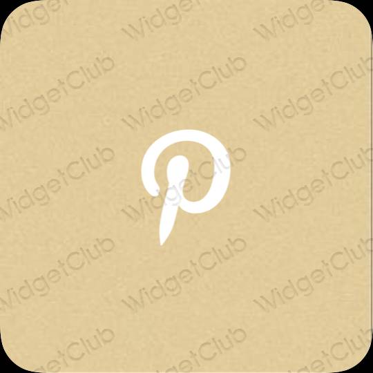 Estetik sarı Pinterest uygulama simgeleri