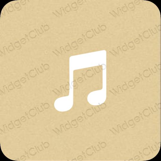 Æstetisk gul Music app ikoner