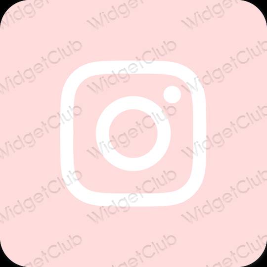 Estetický pastelově růžová Instagram ikony aplikací