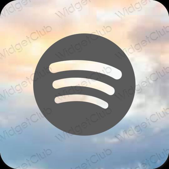 Estético gris Spotify iconos de aplicaciones