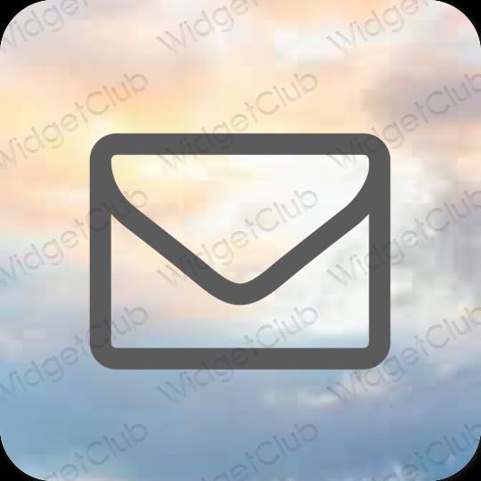 Esthétique grise Mail icônes d'application