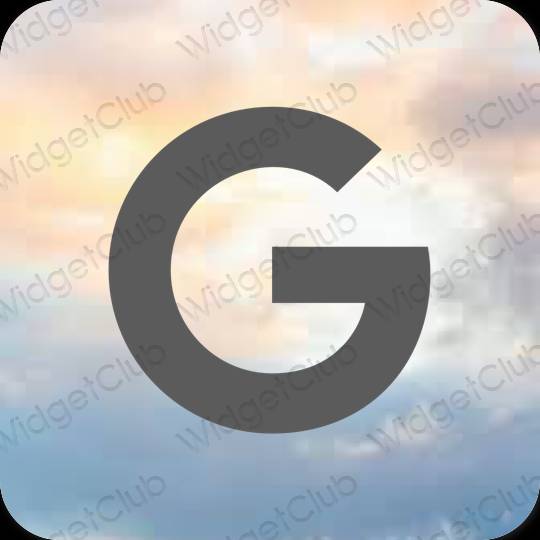 Estetik gri Google uygulama simgeleri