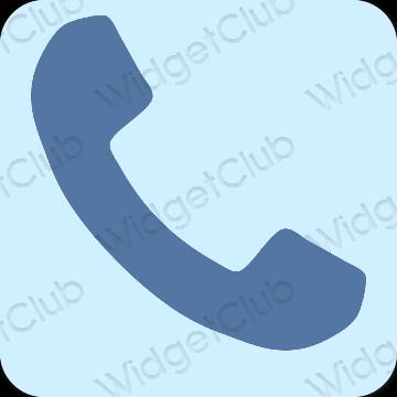 эстетический пастельно-голубой Phone значки приложений