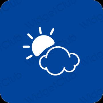 Estetický modrý Weather ikony aplikací