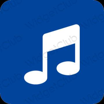 Estetyka niebieski Music ikony aplikacji