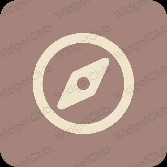 Ästhetisch braun Safari App-Symbole